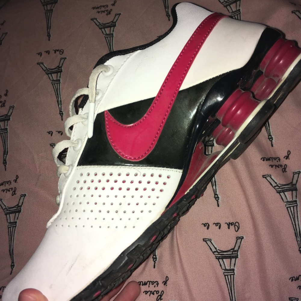 Nike red and white shoes